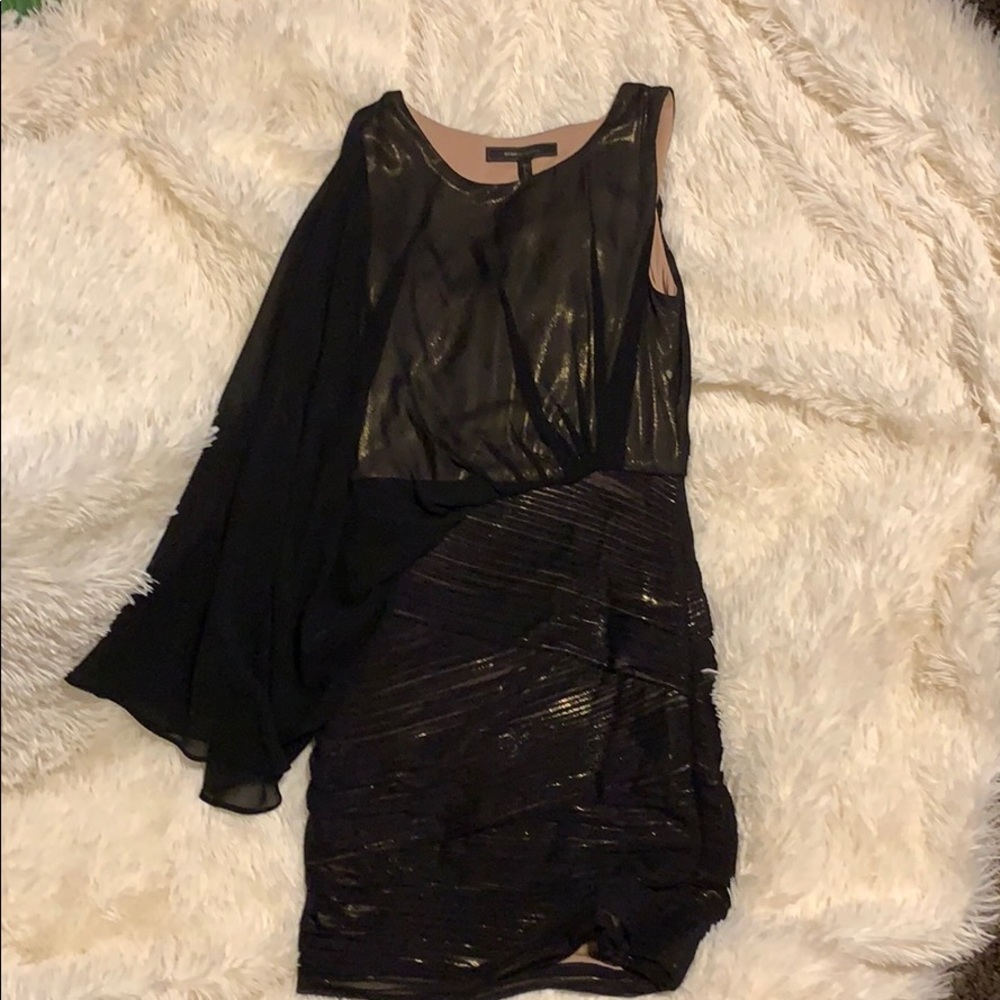 BCBG MAX AZRIA black and gold combo ots dress